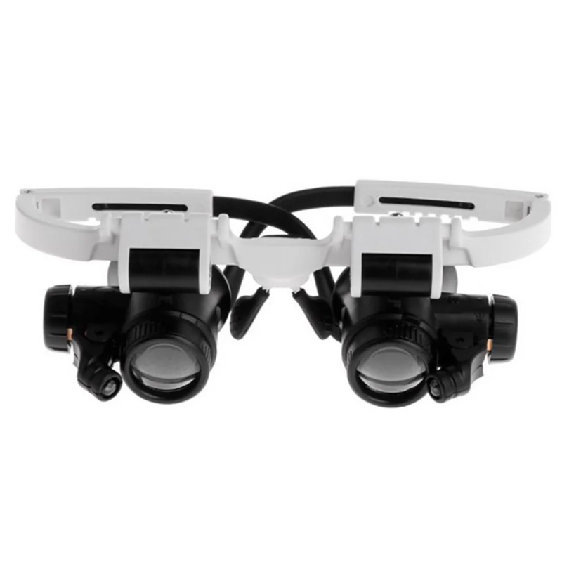 Night Vision Goggles Head Mounted - แว่นขยายแบบคาดศีรษะหลายเลนส์ พร้อมไฟ LED ปรับได้ บรรจุกล่อง สำหรับใช้งานประจำวัน
