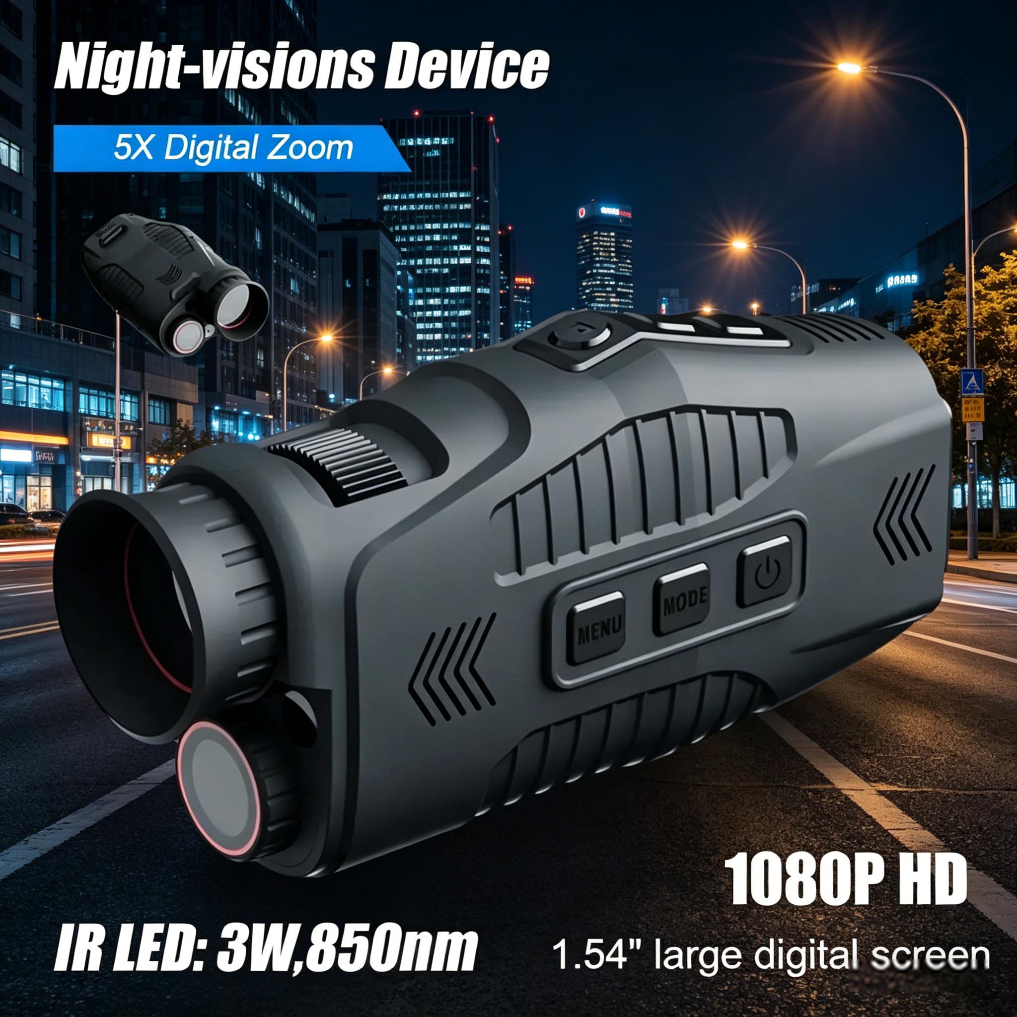 Night Vision Monocular 1080P - กล้องมองกลางคืนอินฟราเรดแบบตาเดียว R11 1080P ซูมดิจิตอล 5 เท่า