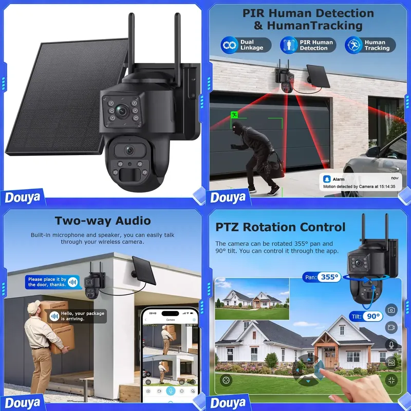 Night Vision Camera Wifi 4G - กล้องพลังงานแสงอาทิตย์ AI ขนาดเล็ก 6MP 4G Wifi