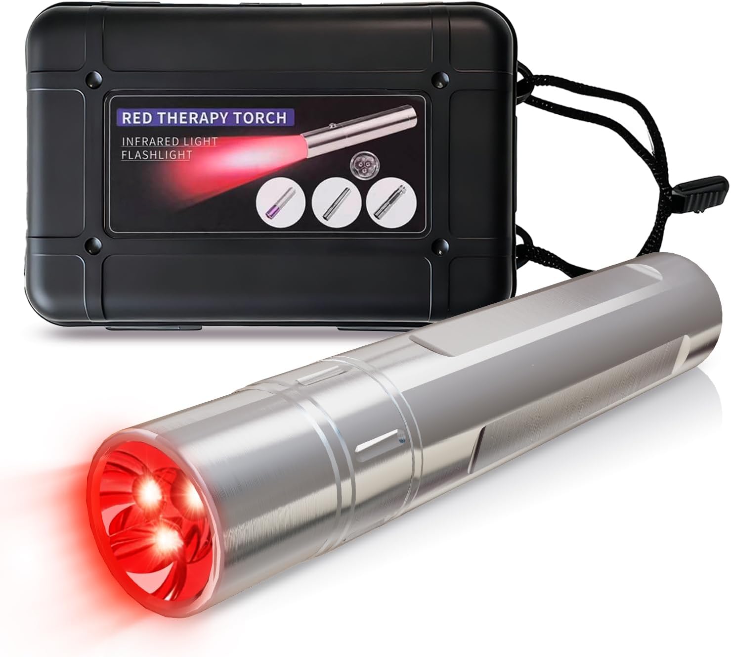 Ir Illuminator 850Nm Flashlight - เครื่องบำบัดด้วยแสงสีแดงแบบมือถือ 630+660+850 นาโนเมตร พร้อมหลอดอินฟราเรด ช่วยบรรเทาอาการปวดข้อและกล้ามเนื้อ สำหรับการดูแลร่างกายและใบหน้าทั้งหมด