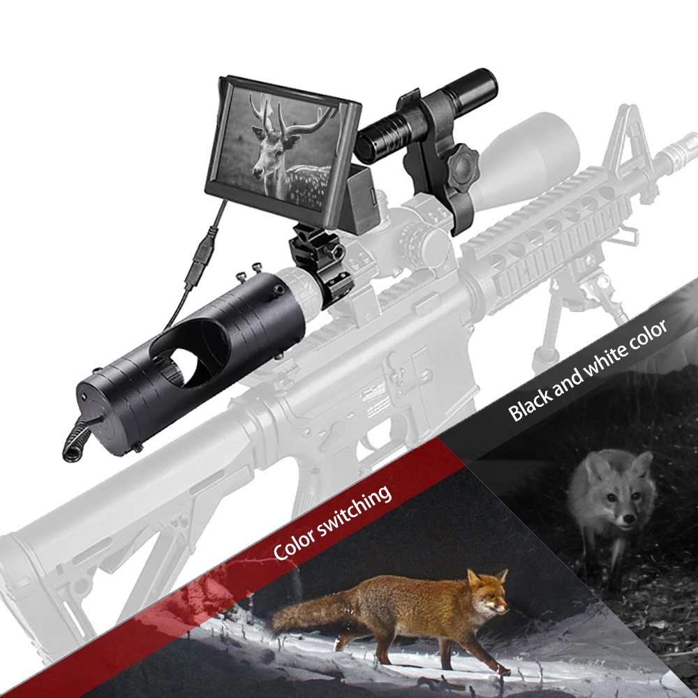 Night Vision Rifle Scope Ir 850Nm - Night Vision ปืนไรเฟิลขอบเขต Optics สถานที่ท่องเที่ยวยุทธวิธี LED