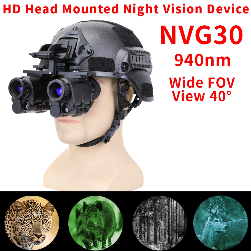 Night Vision Goggles Gen 3 - NVG30การมองเห็นได้ในเวลากลางคืนแบบตาเดียวหมวกกันน๊อคมุมมองกว้าง40 ° 940nm 1080P HD กล้องส่องทางไกลดิจิตอลอินฟราเรด