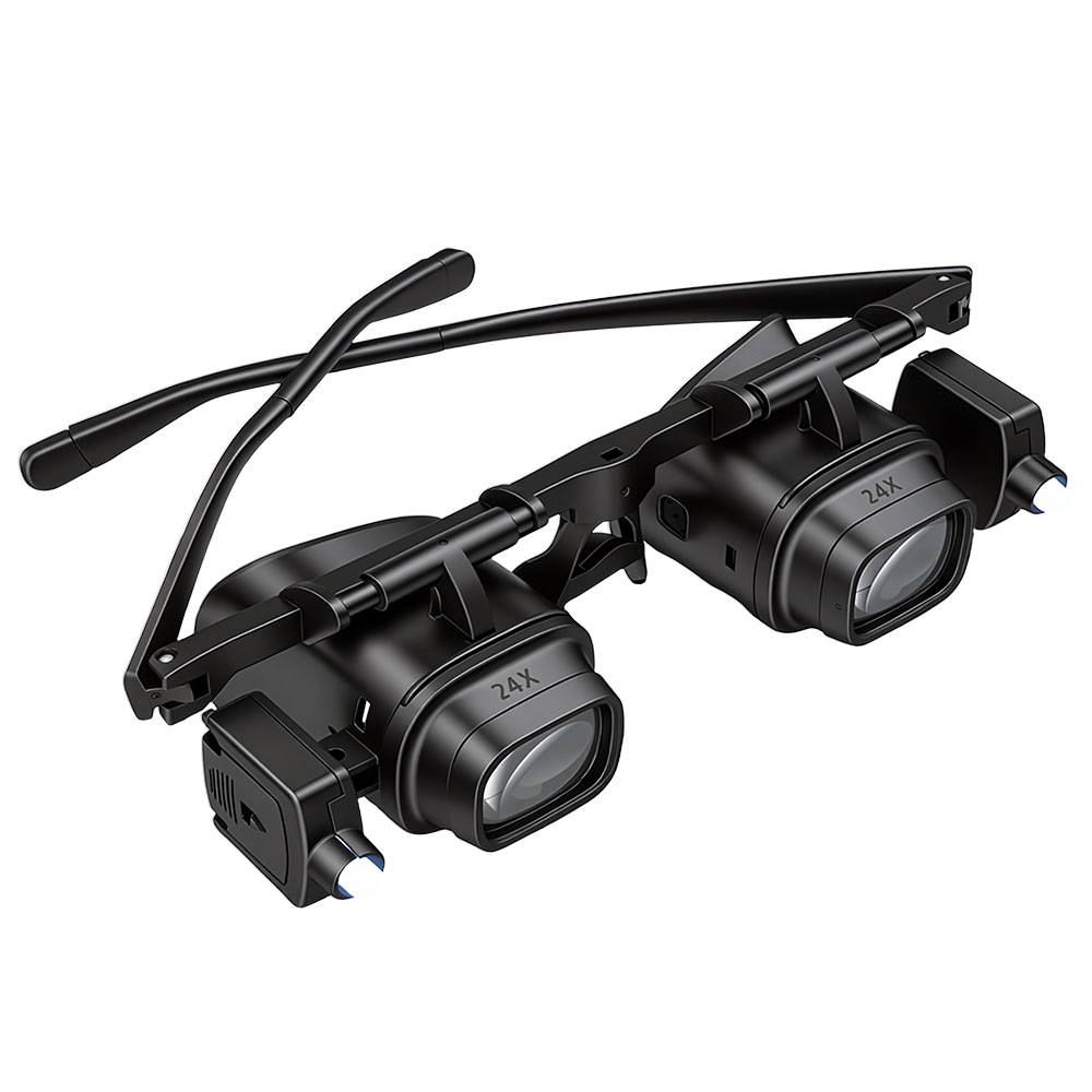 Night Vision Goggles Head Mounted - แว่นขยายแบบสวมศีรษะขายดี ปรับระดับได้ สำหรับซ่อมนาฬิกาและเครื่องประดับ กำลังขยาย 2X 6X