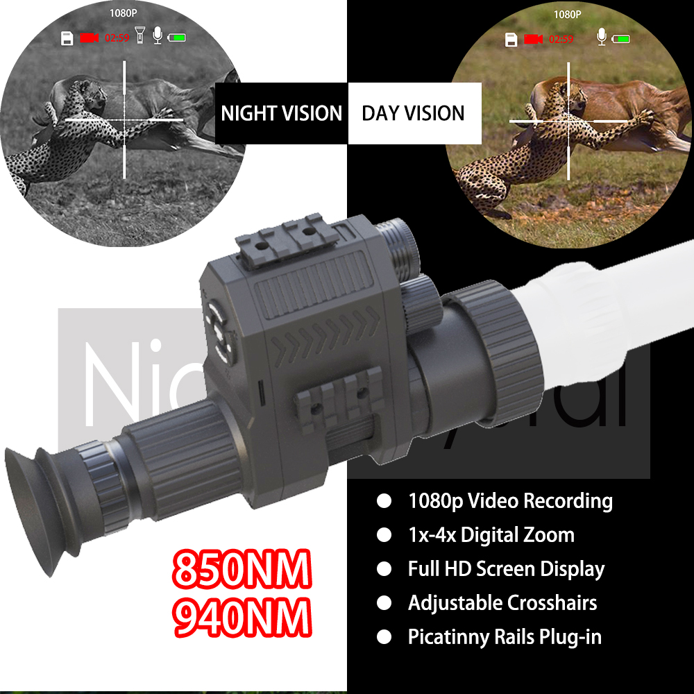 Night Vision Rifle Scope Ir 850Nm - กล้องมองกลางคืนดิจิตอล Megaorei NK007 PLUS สำหรับติดตั้งกับปืนไรเฟิล กล้องอินฟราเรดสำหรับล่าสัตว์แบบตาเดียว