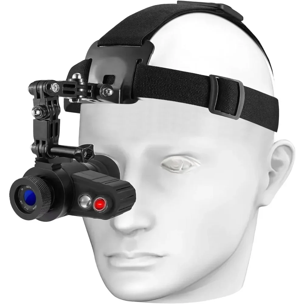 Night Vision Goggles Head Mounted - แว่นตาการมองเห็นได้ในเวลากลางคืน HD แบบสวมหัวพร้อมสายรัดศีรษะแบบยืดได้7X ระยะการมองเห็น350เมตรกล้องปืนไรเฟิลแบบชาร์จไฟได้สำหรับการล่าสัตว์การตั้งแคมป์