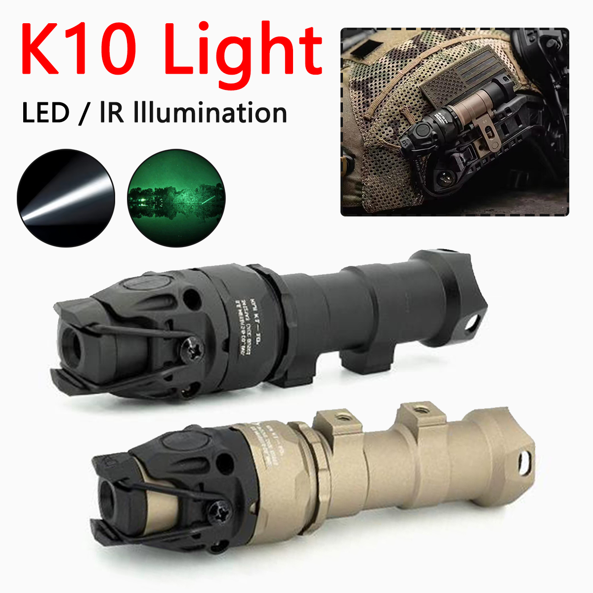 Ir Illuminator 850Nm Flashlight - MICH2000 ARC หมวกกันน็อก KIJI K10 IR