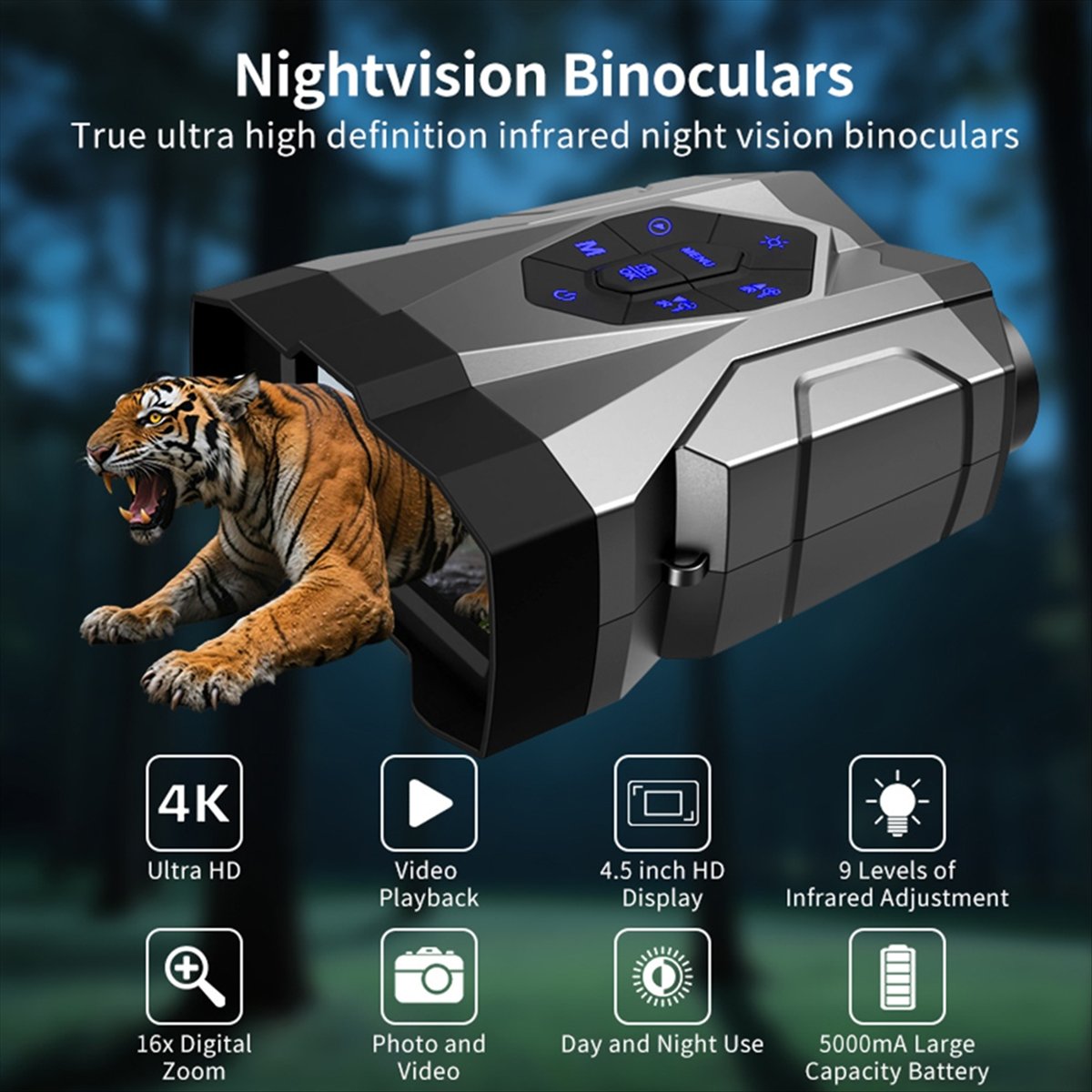 กล้องส่องทางไกลดิจิตอล 4K UHD  - Digital Night Vision Binoculars 4K บทวิจารณ์และราคา