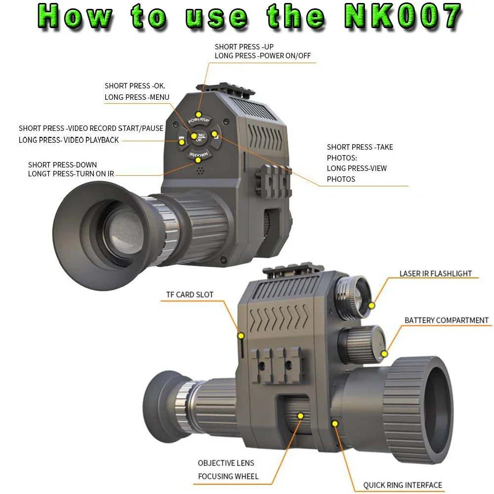 Megaorei NK007plus 200-400M Mo - Night Vision Monocular 1080P บทวิจารณ์และราคา