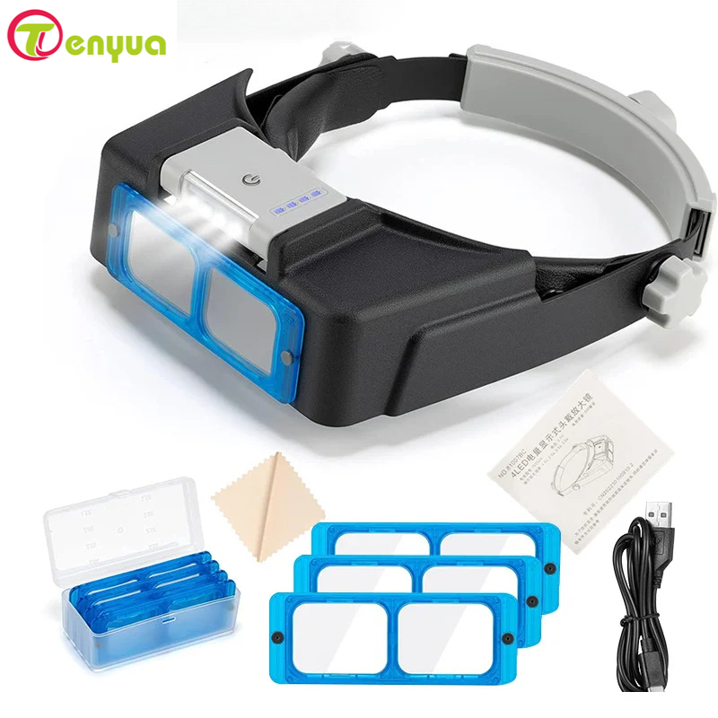 แว่นขยายหัวชาร์จ USB พร้อมไฟ L - Night Vision Goggles Head Mounted บทวิจารณ์และราคา