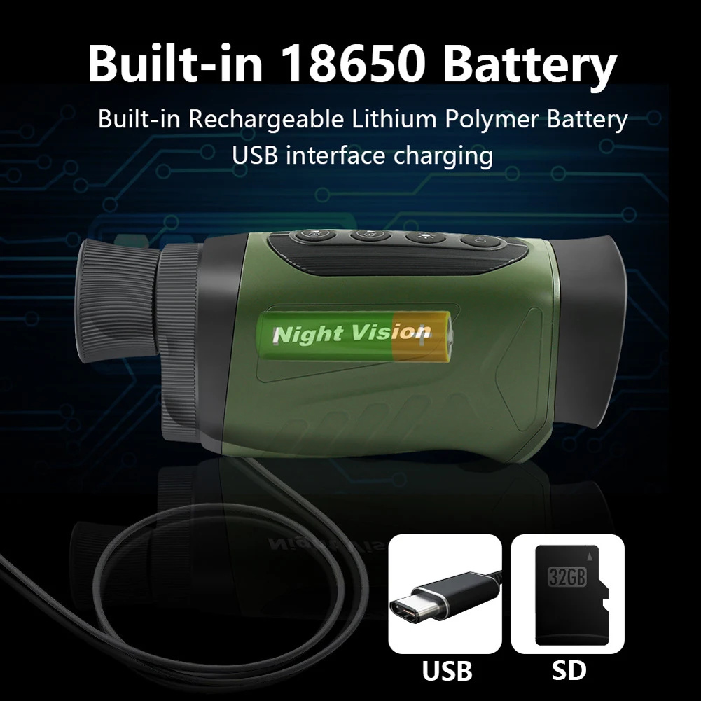 40MP ส่องทางไกลตาเดียวดิจิตอล2 - Night Vision Monocular 8X บทวิจารณ์และราคา