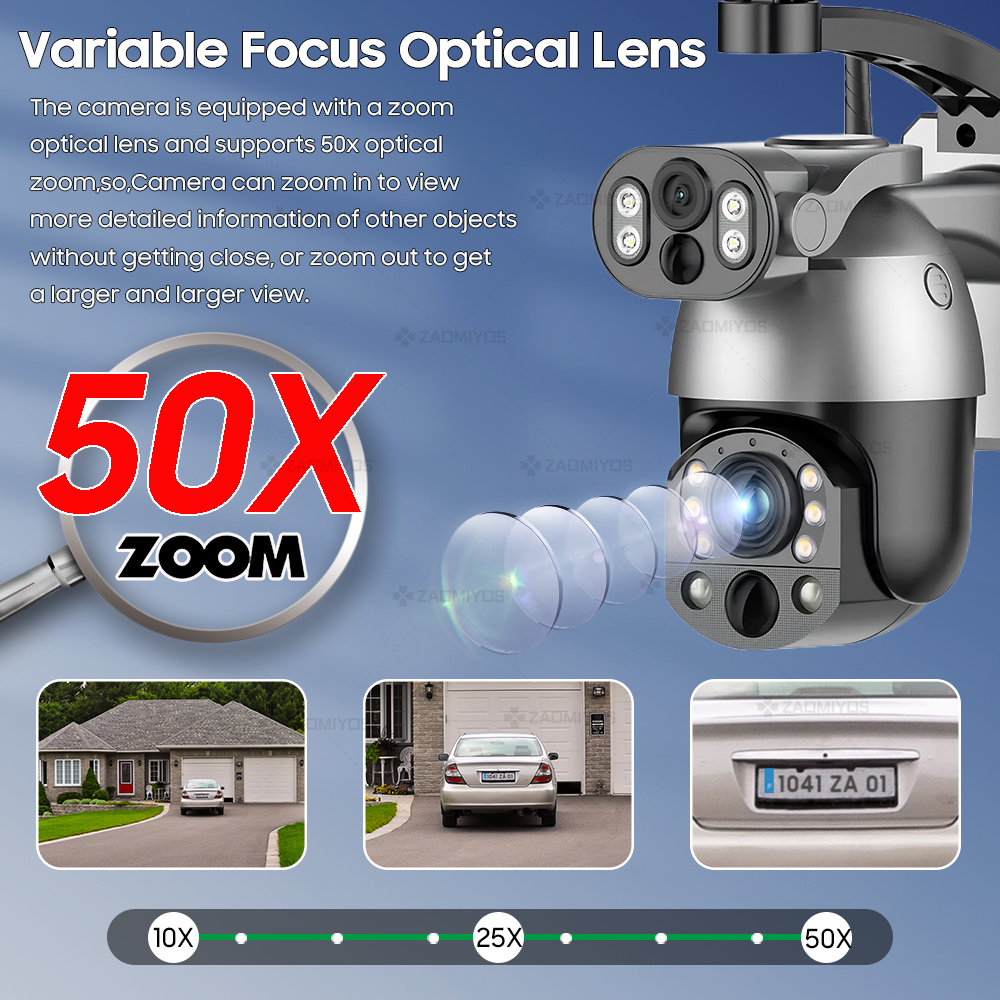 4K 50X ZOOM กล้องพลังงานแสงอาท - Night Vision Camera Wifi 4G บทวิจารณ์และราคา