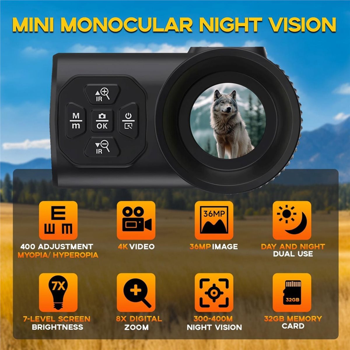 สุขสันต์ปีใหม่ - กล้องส่องทางไ - Night Vision Monocular 8X บทวิจารณ์และราคา