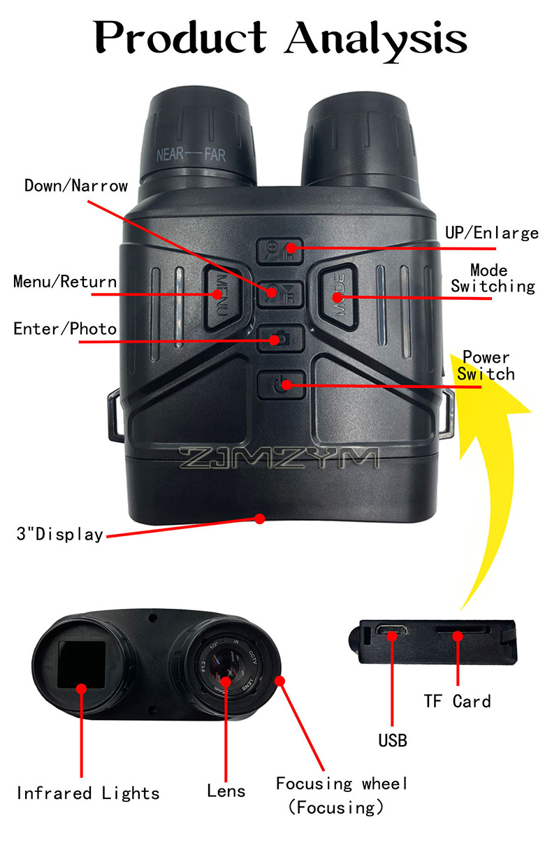 5X กล้องส่องทางไกลซูมดิจิตอล,4 - Digital Night Vision Binoculars 4K บทวิจารณ์และราคา