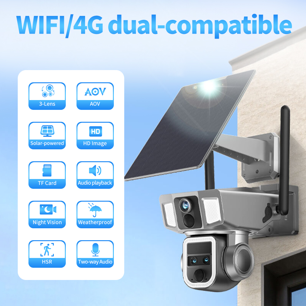 กล้องวงจรปิดพลังงานแสงอาทิตย์ส - Night Vision Camera Wifi 4G บทวิจารณ์และราคา