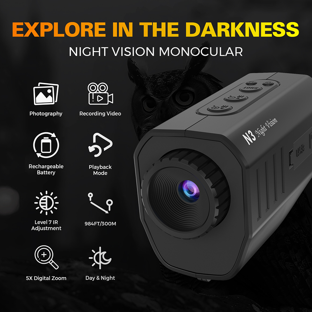 กล้องมองกลางคืนแบบตาเดียว 1080 - Night Vision Monocular 1080P บทวิจารณ์และราคา