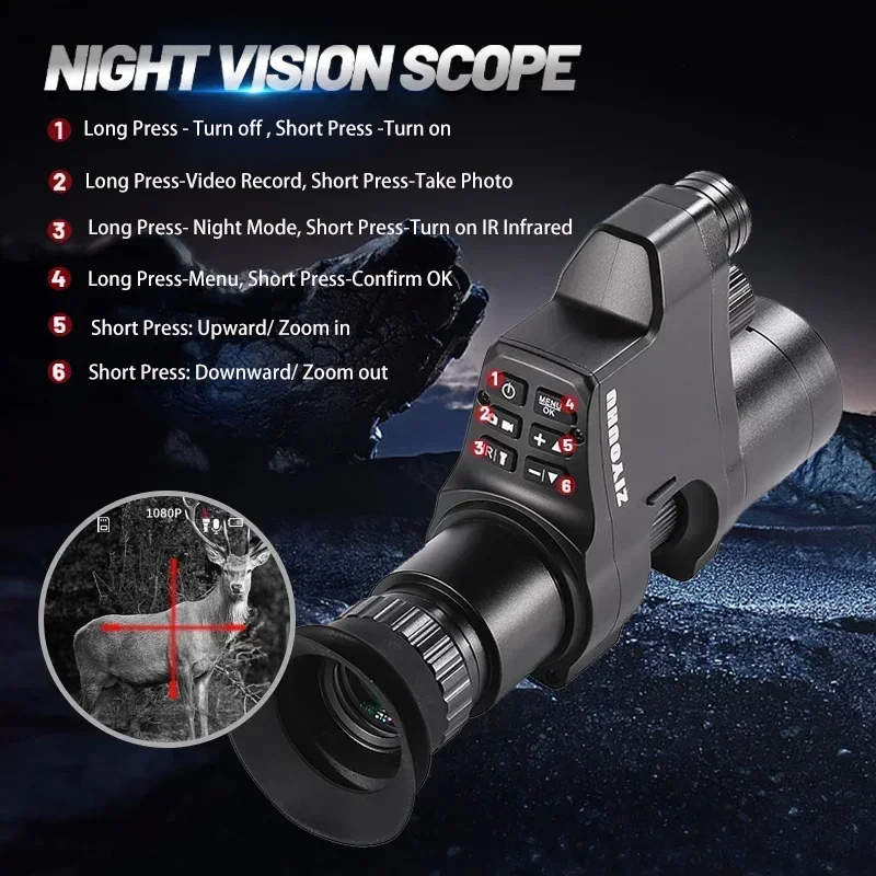 กล้องส่องการมองเห็นได้ในเวลากล - Night Vision Monocular 1080P บทวิจารณ์และราคา