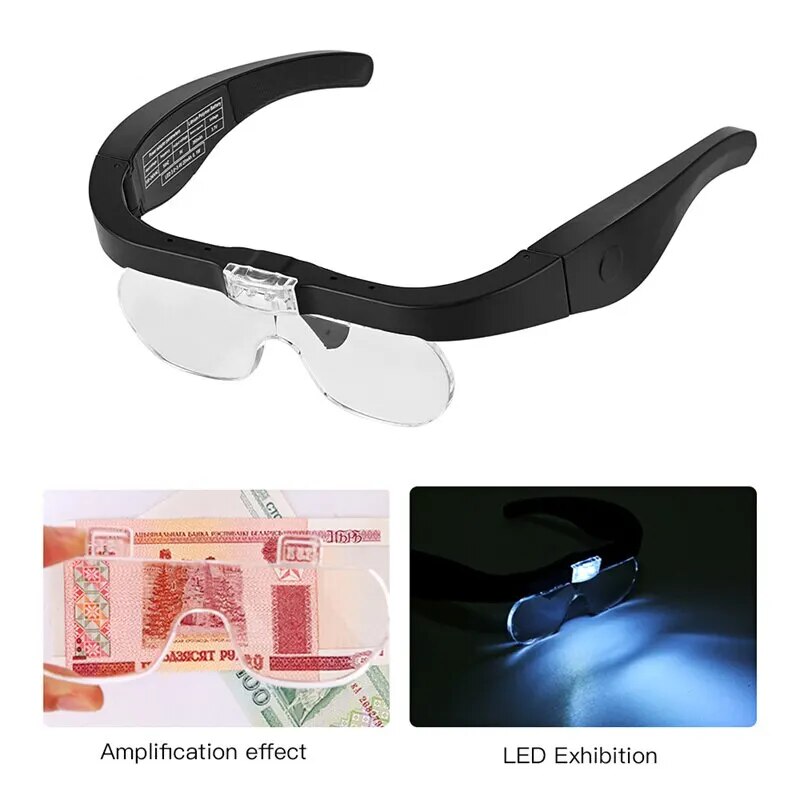 แว่นขยายแบบสวมหัวพร้อมไฟ LED 2 - Night Vision Goggles Head Mounted บทวิจารณ์และราคา