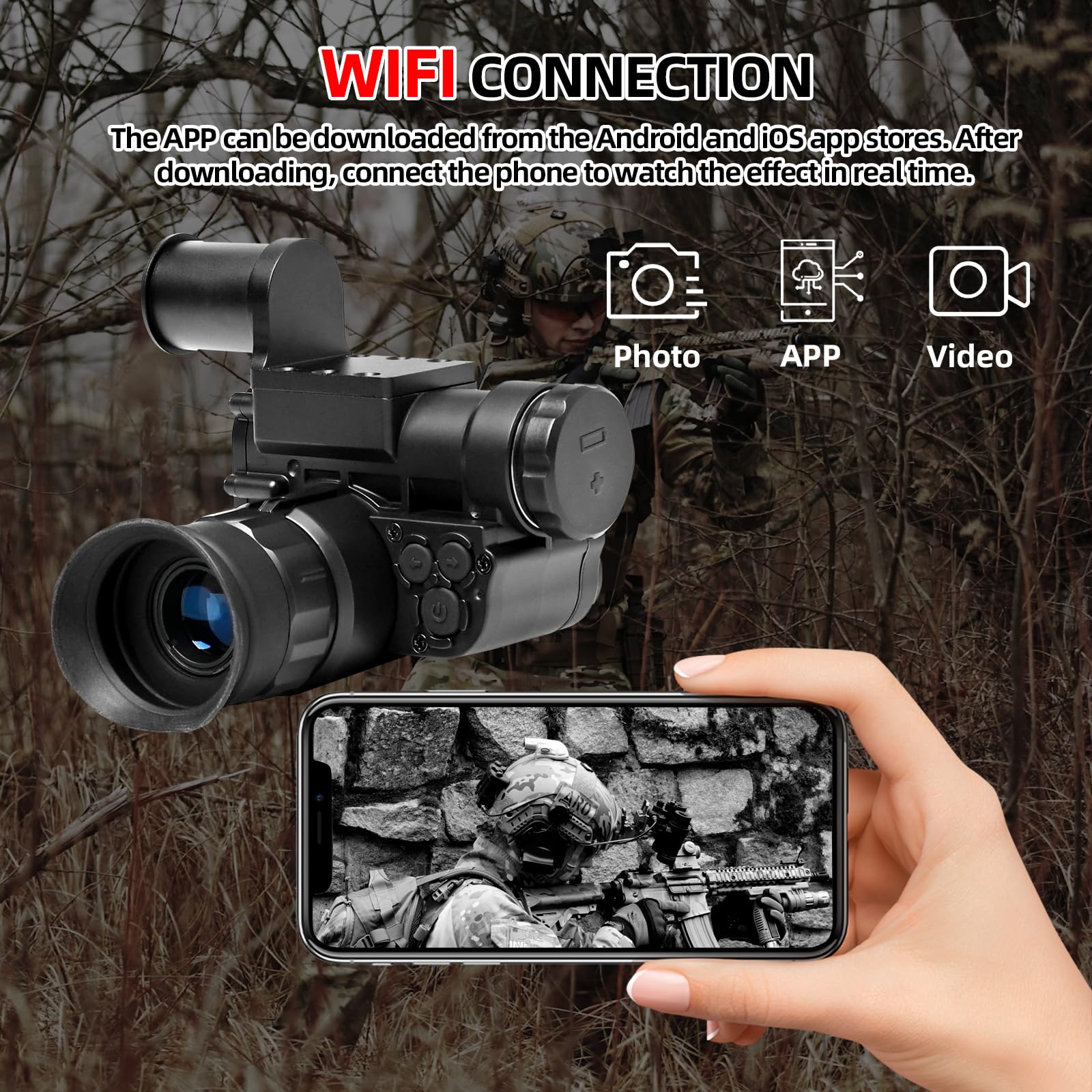 แว่นตาอินฟราเรดดิจิตอลทางยุทธว - Night Vision Monocular 1080P บทวิจารณ์และราคา