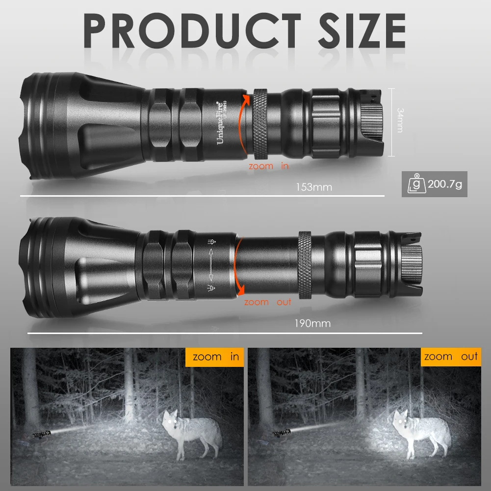 2001D uniqueFire ไฟฉาย LED 850 - Ir Illuminator 850Nm Flashlight บทวิจารณ์และราคา