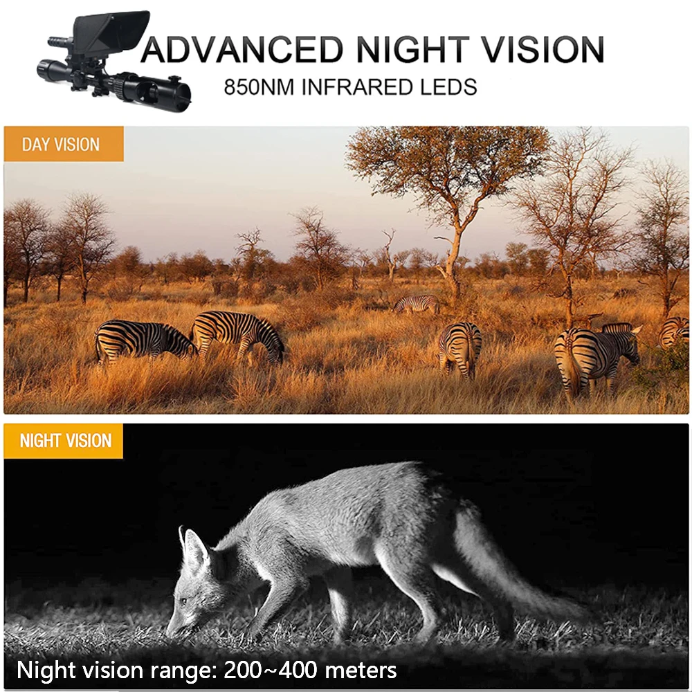 การล่าสัตว์ Riflescope Night V - Night Vision Rifle Scope Ir 850Nm บทวิจารณ์และราคา